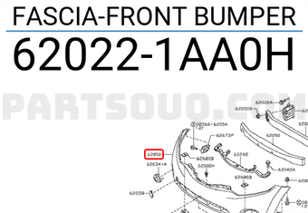 Nissan 620221AA0H FASCIA-FRONT BUMPER