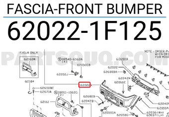 Nissan 620221F125 FASCIA-FRONT BUMPER