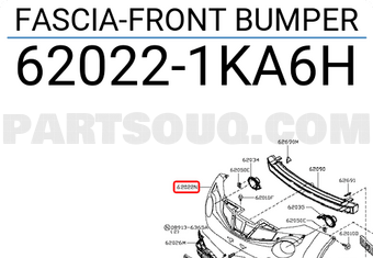 Nissan 620221KA6H FASCIA-FRONT BUMPER
