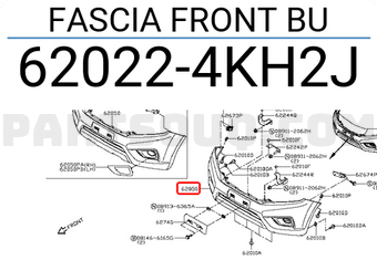 Nissan 620224KH2J FASCIA FRONT BU