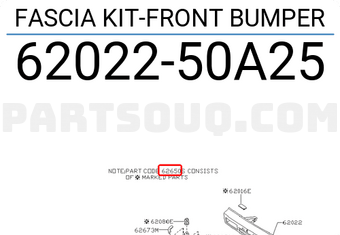 Nissan 6202250A25 FASCIA KIT-FRONT BUMPER
