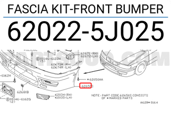 Nissan 620225J025 FASCIA KIT-FRONT BUMPER