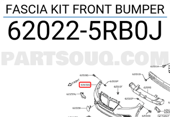 Nissan 620225RB0J FASCIA KIT FRONT BUMPER