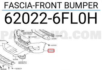 Nissan 620226FL0H FASCIA-FRONT BUMPER