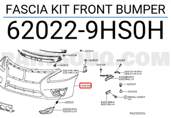 Nissan 620229HS0H FASCIA KIT FRONT BUMPER