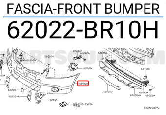 Nissan 62022BR10H FASCIA-FRONT BUMPER