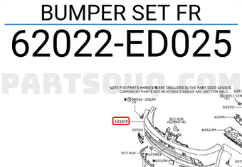 Nissan 62022ED025 BUMPER SET FR