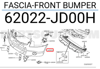 Nissan 62022JD00H FASCIA-FRONT BUMPER