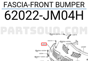Nissan 62022JM04H FASCIA-FRONT BUMPER