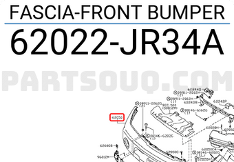 Nissan 62022JR34A FASCIA-FRONT BUMPER