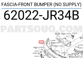 Nissan 62022JR34B FASCIA-FRONT BUMPER (NO SUPPLY)