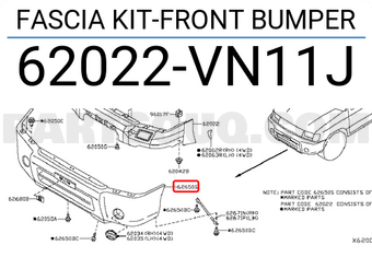 Nissan 62022VN11J FASCIA KIT-FRONT BUMPER