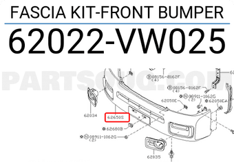 Nissan 62022VW025 FASCIA KIT-FRONT BUMPER