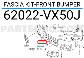 Nissan 62022VX50J FASCIA KIT-FRONT BUMPER