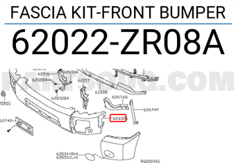 Nissan 62022ZR08A FASCIA KIT-FRONT BUMPER
