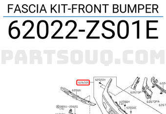 Nissan 62022ZS01E FASCIA KIT-FRONT BUMPER