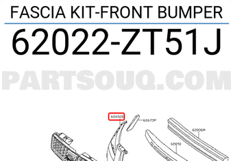 Nissan 62022ZT51J FASCIA KIT-FRONT BUMPER