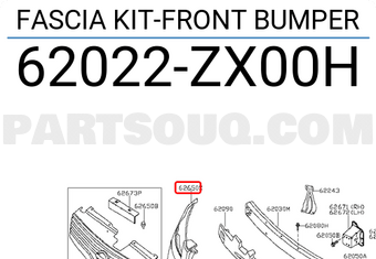Nissan 62022ZX00H FASCIA KIT-FRONT BUMPER