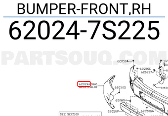 Nissan 620247S225 BUMPER-FRONT,RH