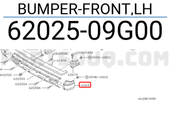 Nissan 6202509G00 BUMPER-FRONT,LH