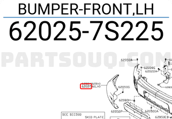 Nissan 620257S225 BUMPER-FRONT,LH