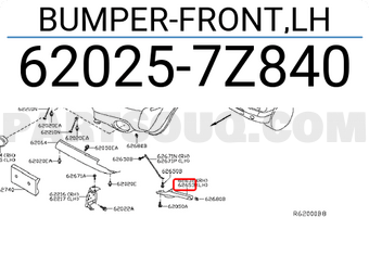 Nissan 620257Z840 BUMPER-FRONT,LH