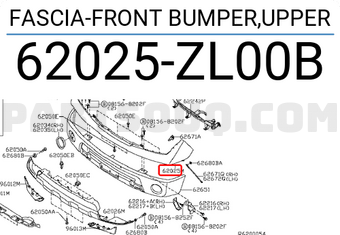 Nissan 62025ZL00B FASCIA-FRONT BUMPER,UPPER