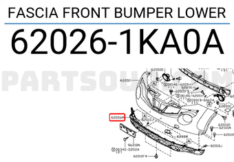 Nissan 620261KA0A FASCIA FRONT BUMPER LOWER