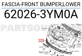 Nissan 620263YM0A FASCIA-FRONT BUMPER,LOWER