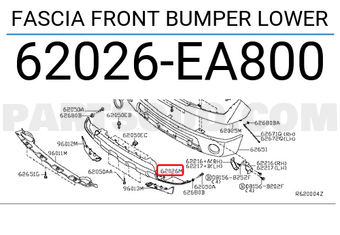 Nissan 62026EA800 FASCIA FRONT BUMPER LOWER