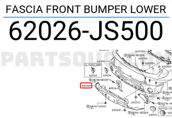 Nissan 62026JS500 FASCIA FRONT BUMPER LOWER