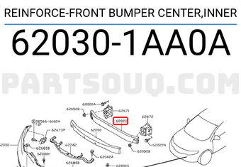 Nissan 620301AA0A REINFORCE-FRONT BUMPER CENTER,INNER