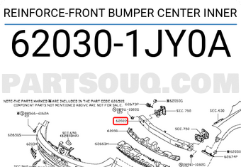 Nissan 620301JY0A REINFORCE-FRONT BUMPER CENTER INNER