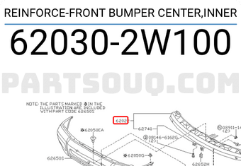 Nissan 620302W100 REINFORCE-FRONT BUMPER CENTER,INNER
