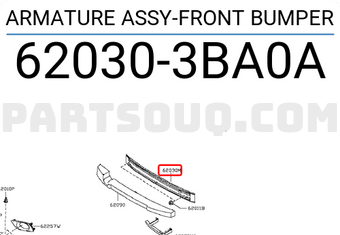 Nissan 620303BA0A ARMATURE ASSY-FRONT BUMPER