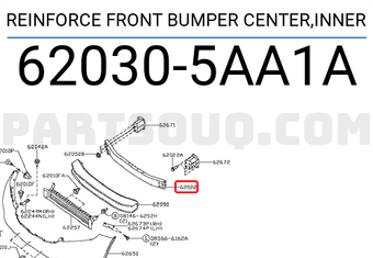 Nissan 620305AA1A REINFORCE FRONT BUMPER CENTER,INNER