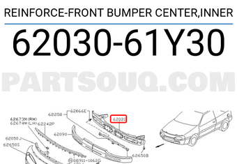 Nissan 6203061Y30 REINFORCE-FRONT BUMPER CENTER,INNER