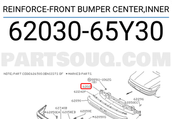 Nissan 6203065Y30 REINFORCE-FRONT BUMPER CENTER,INNER