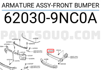 Nissan 620309NC0A ARMATURE ASSY-FRONT BUMPER