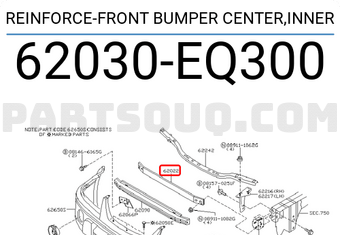 Nissan 62030EQ300 REINFORCE-FRONT BUMPER CENTER,INNER