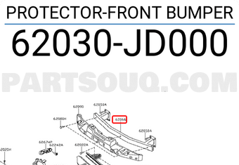 Nissan 62030JD000 PROTECTOR-FRONT BUMPER