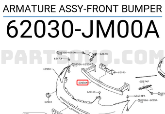 Nissan 62030JM00A ARMATURE ASSY-FRONT BUMPER