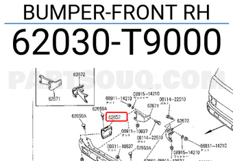 Nissan 62030T9000 BUMPER-FRONT RH