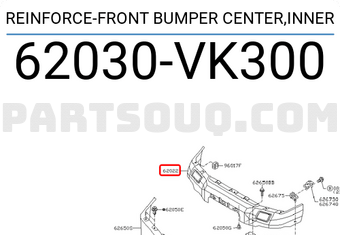 Nissan 62030VK300 REINFORCE-FRONT BUMPER CENTER,INNER