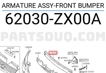 Nissan 62030ZX00A ARMATURE ASSY-FRONT BUMPER