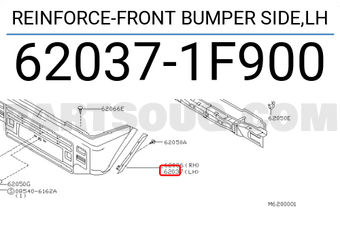 Nissan 620371F900 REINFORCE-FRONT BUMPER SIDE,LH