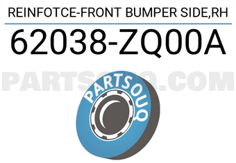 Nissan 62038ZQ00A REINFOTCE-FRONT BUMPER SIDE,RH