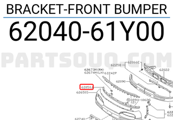 Nissan 6204061Y00 BRACKET-FRONT BUMPER