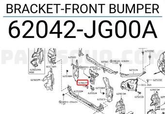 Nissan 62042JG00A BRACKET-FRONT BUMPER