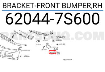 Nissan 620447S600 BRACKET-FRONT BUMPER,RH